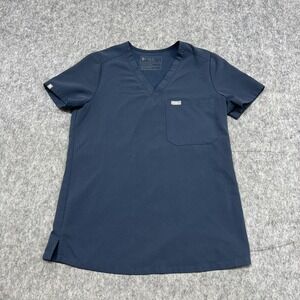 Figs Scrub Top Womens XS Blue Technical Collection FW1000 Stretch Pocket Medical